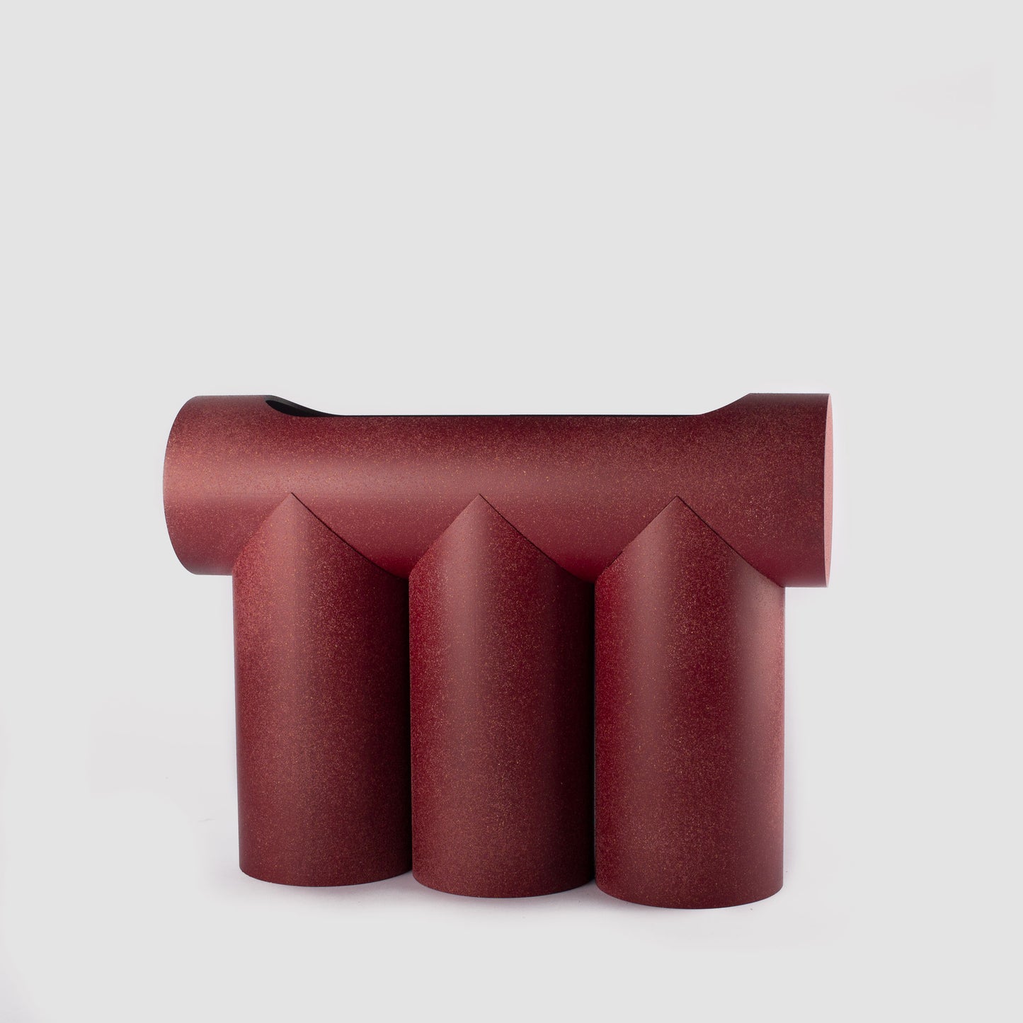 Triple column tube vase GRANITE