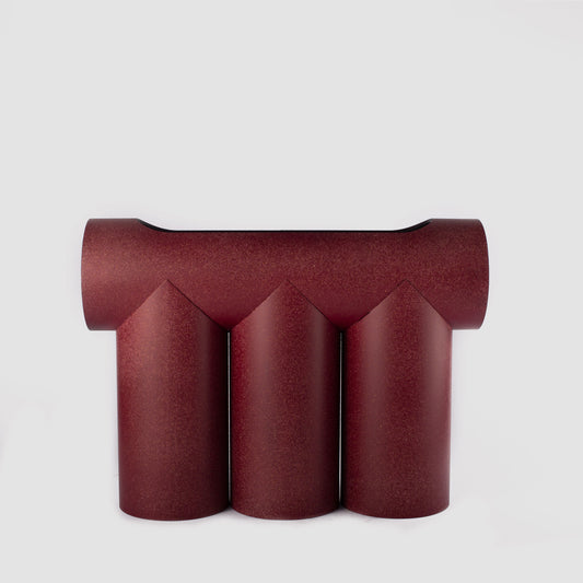 Triple column tube vase GRANITE